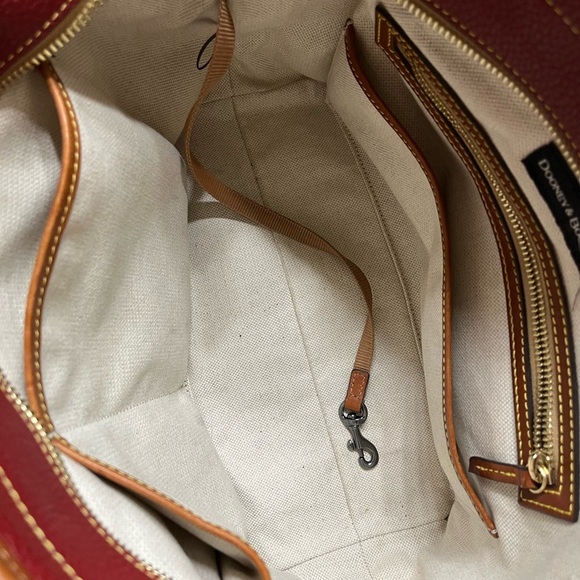 Dooney & Bourke Handbag, Pebble Grain Tote w/Wristlet Wallet, leather, red - Picture 9 of 16